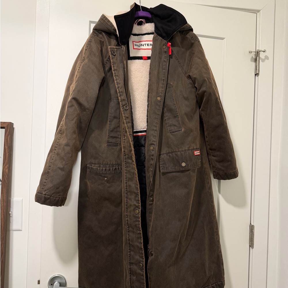 Hunter Women's Brown Long Hooded Coat